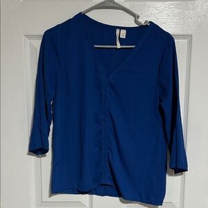 Miami Royal Blue V-Neck Blouse